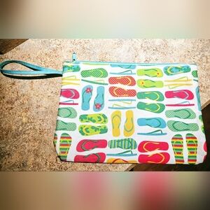 Colorful Flip-Flop Print Women's Oversized Wristlet